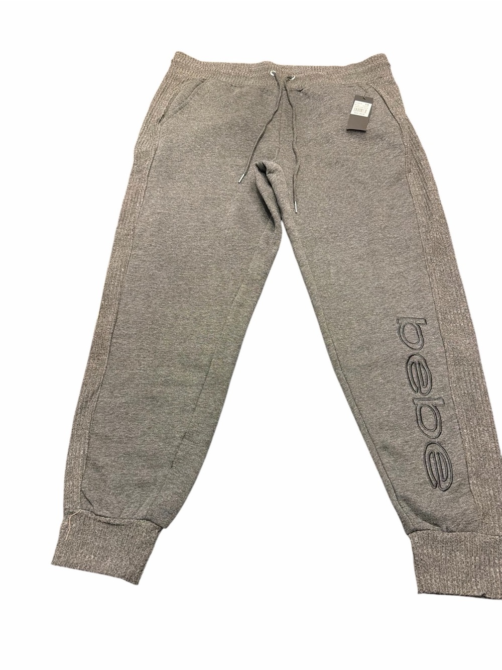 bebe Heather Gray Logo Jogger Sweatpants NWT